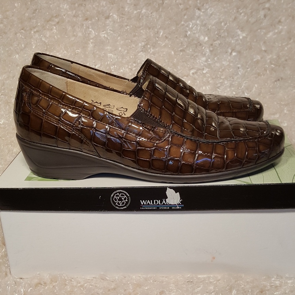 Waldläufer Helika Brown Patent Leather Loafers